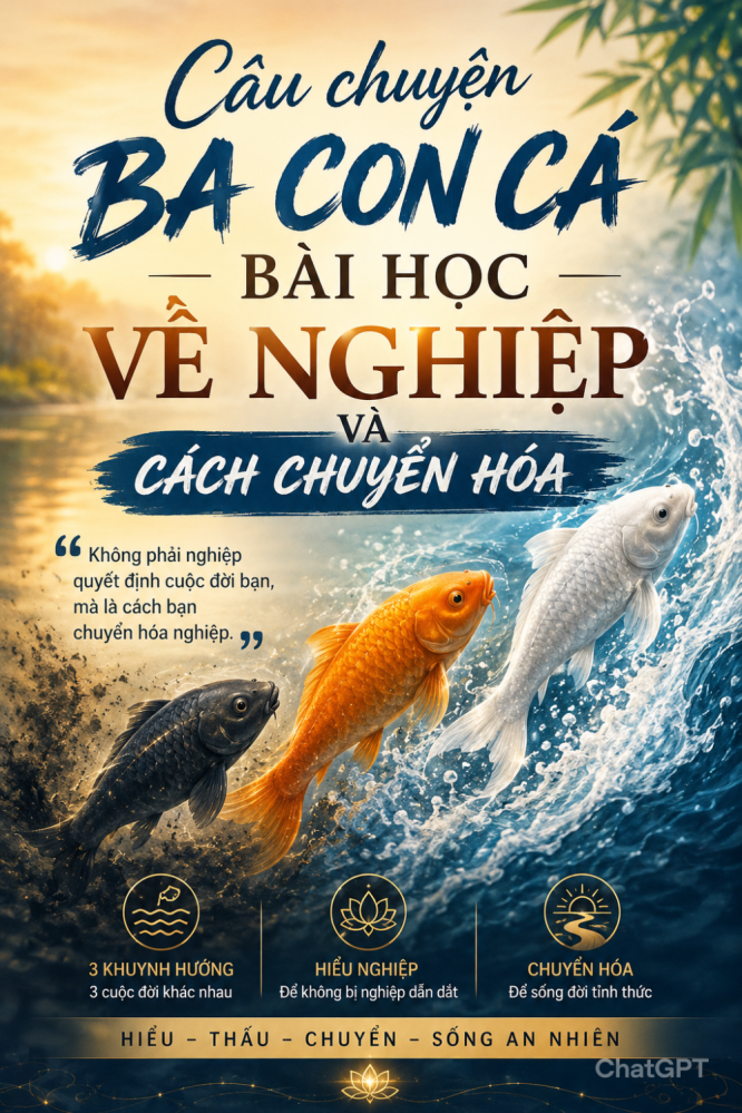 Câu chuyện ba con cá – Bài học về nghiệp và cách chuyển hóa